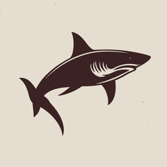 Obraz premium Dynamic Shark Illustration, Marine Life, Ocean Environment, Digital Art, Flat Design, Minimalist Style