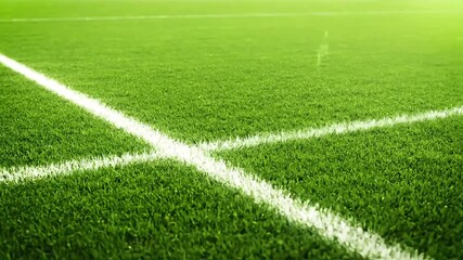 Vibrant green soccer field with crisp white lines, ready for game day.