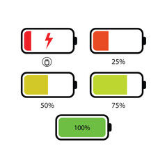 Dynamic Abstract Trendy Battery Status Percentage Infographic Scalable EPS Art