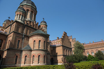 Ukraine, Chernivtsi, Metropolitan Residence on a sunny spring day