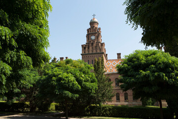 Ukraine, Chernivtsi, Metropolitan Residence on a sunny spring day