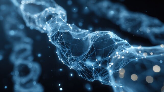 glowing blue network abstract art