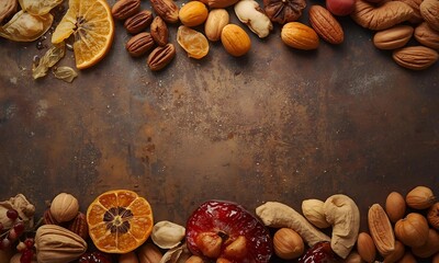 Dried Fruits and Nuts Flat Lay