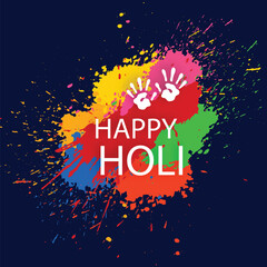 Stylish Abstract Happy Holi Color Splash Vector Template Print-Ready PostScript