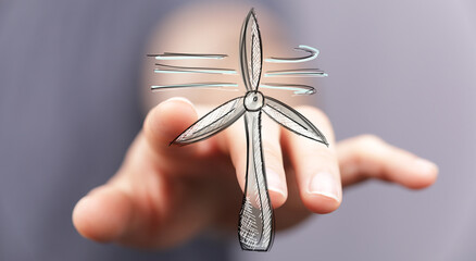Wind power, green energy, sustainable technology, eco-friendly, renewable resource, clean energy...