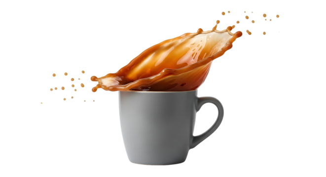 Coffee Splash in a Gray Mug