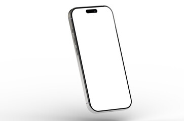 Clean, professional smartphone mockup with blank screen. Ideal for app presentations or website design showcases.