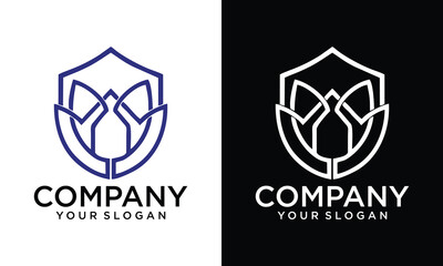 Creative Flower and home logo combination. Nature home logo design