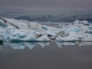 glacial lake and lagoon Jokulsárlón  in Iceland