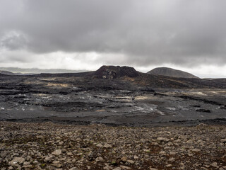 lava fields and volcanism on Reykjanes Peninsula in Iceland
