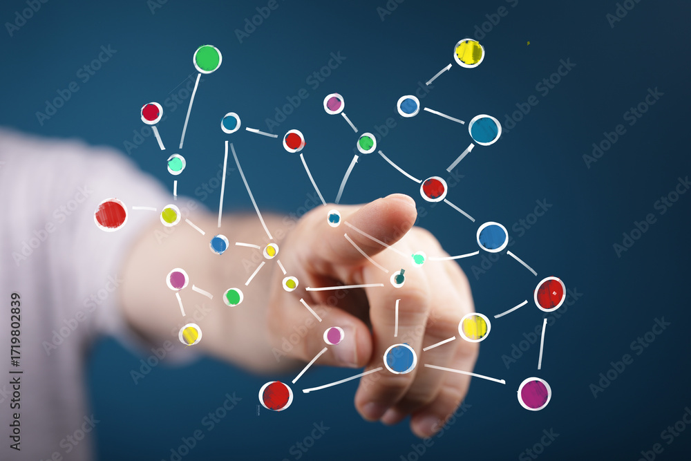 Poster abstract image depicting a network connection. ideal for technology, communication, and teamwork con