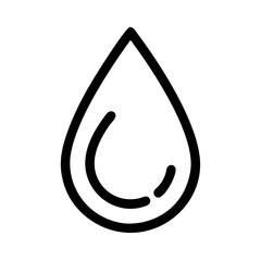 Vector art of a simple black outline icon of a water drop