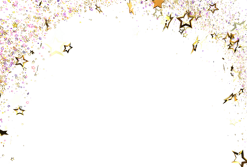 Festive golden stars and glitter frame. Perfect for holiday cards, invitations, and celebratory designs.  Add your text and create magic!