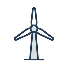 Obraz premium Vector art of a simple, stylized illustration of a wind turbine, a renewable energy source, isolated on a
