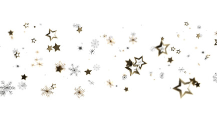 Elegant winter design with gold stars and snowflakes. Perfect for holiday cards, banners, and more.