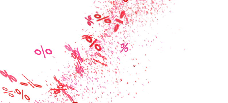 Abstract background with pink percentage symbols. Ideal for sales, discounts, and promotions.