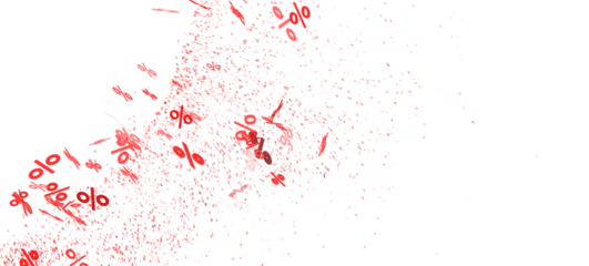 Abstract background with exploding red percentage symbols. Perfect for sales, discounts, promotions.