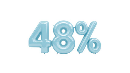 Fototapeta premium Light Blue 48% Discount Balloons - Sale Promotion Graphic