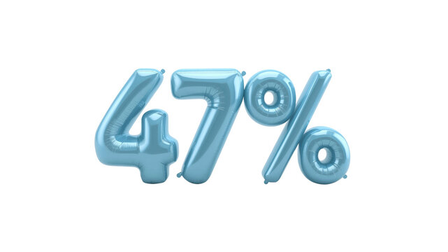 Light Blue 47% Balloon Number for Sales and Discounts