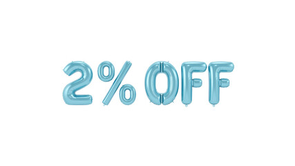 Light Blue Balloon 2% Off Sale Sign