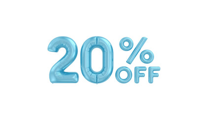 20% Off Sale - Light Blue Balloons