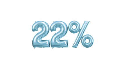 Light Blue 22% Number Balloons, Discount, Sale, Promotion