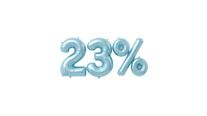 Light Blue 23% Balloon Number Discount Sale Promotion