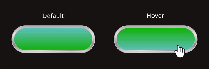 Obraz premium Modern rounded CTA buttons, default and hover, UI design, 3D effect, web UI element for landing pages, mobile apps.