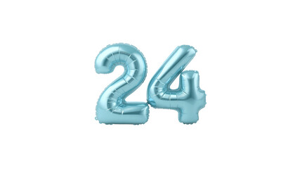 Light Blue Number 24 Balloon - 3D Render