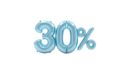 Light Blue 30% Off Balloon Numbers for Sales and Discounts