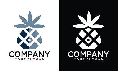 Creative pineapple eye vector logo. logo templates