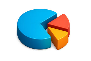 A Vibrant 3D Pie Chart Representing Data and Analysis. 