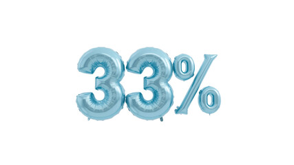 Light Blue 33% Discount Balloon Numbers