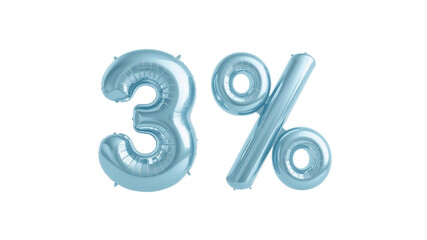 Light Blue 3 Percent Balloon Numbers for Sale, Discount, Promotion