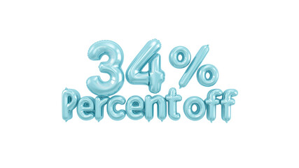 34% Off Sale Light Blue Balloon Number Discount
