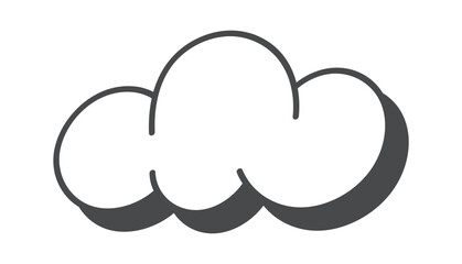 Groovy cloud graphic shape design