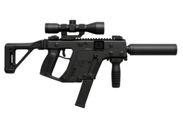 KRISS Vector Submachine Gun with Tactical Accessories Transparent PNG