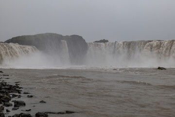 The waterfall Godafoss in Iceland