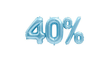 Light Blue 40% Off Sale Balloons - Discount Promotion