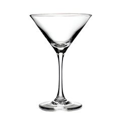 Elegant martini glass ready for a drink on a stylish bar counter at a cocktail event in the evening