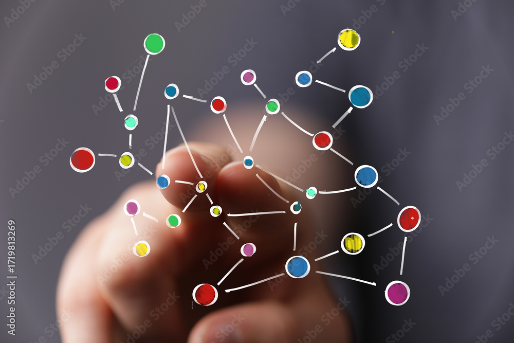 Poster abstract image of a network connection. ideal for technology, business, and connection concepts.