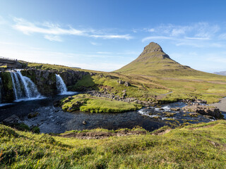 The waterfall Kirkjufellsfoss in Iceland