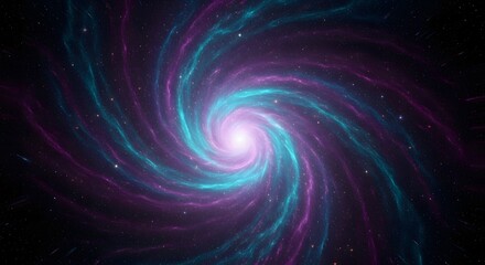 Fototapeta premium Abstract swirling galaxy with vibrant purple and blue hues.