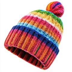 Colorful wool beanies hat winter colors accessory.