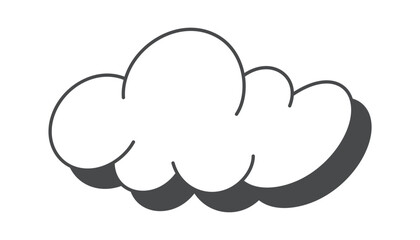 Cloud groovy graphic y2k element