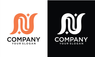 Creative m letter vector logo. nm letter vector logo