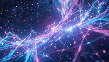 Stunning futuristic network with glowing lines and bokeh lights for innovative technologies and creative design projects, perfect for modern tech companies