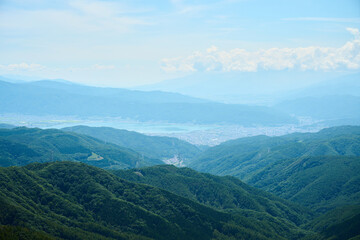 Obraz premium 三峰山から見る諏訪の景色