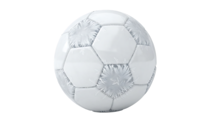 A soccer ball with hexagonal and pentagonal panels, isolated transparent