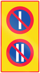 Historic road sign in Finland - Alternative date parking zone